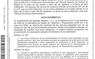 El Tribunal Económico de Madrid estima nuestra recurso frente a la Agencia Tributaria.